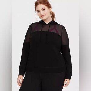 Torrid Mesh Inset French Terry Active Hoodie 3X